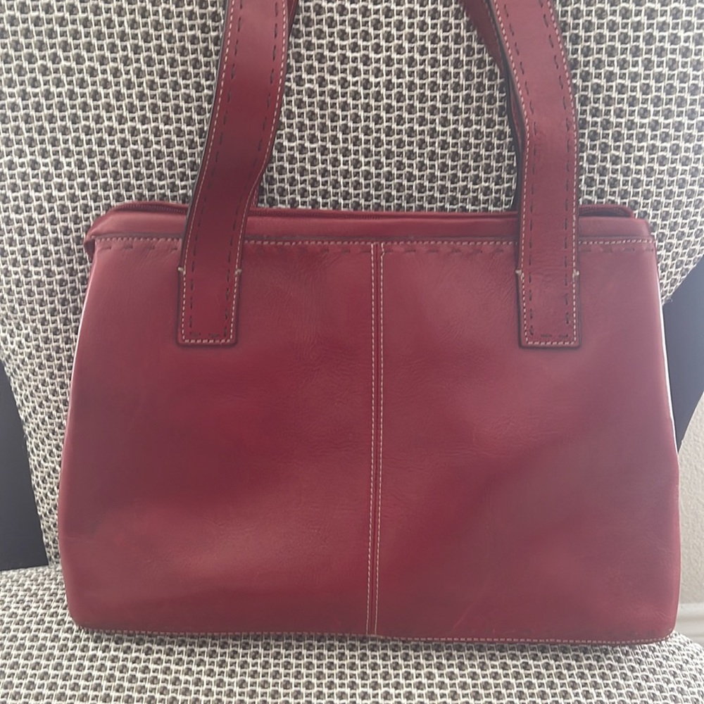 Vintage Fossil Red Leather Shoulder HandBag - Picture 8 of 8